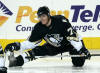 Evgeni Malkin stretching before his very first NHL regular season game against the New Jersey Devils